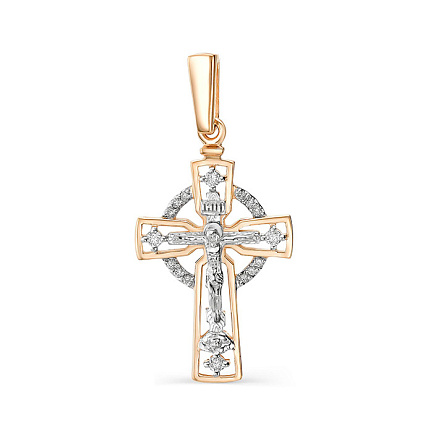 Подвеска из красного золота с бриллиантами