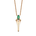 Колье из красного золота с изумрудом
