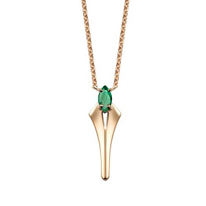 Колье из красного золота с изумрудом