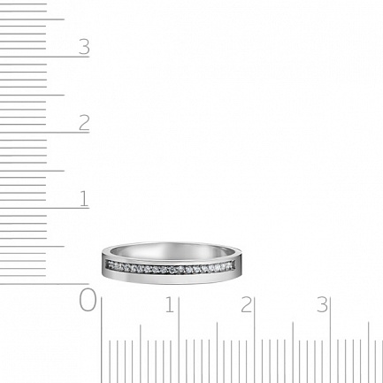 Кольцо обручальное из белого золота с бриллиантами