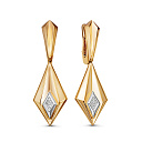 Серьги с английским замком из красного золота с бриллиантами