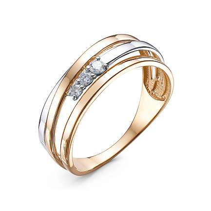 Кольцо из красного золота с бриллиантами