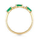 Кольцо из желтого золота с бриллиантами, изумрудами