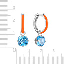 Серьги с английским замком из серебра с топазом