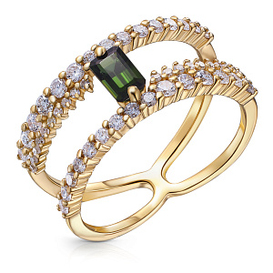 Кольцо из желтого золота с бриллиантами