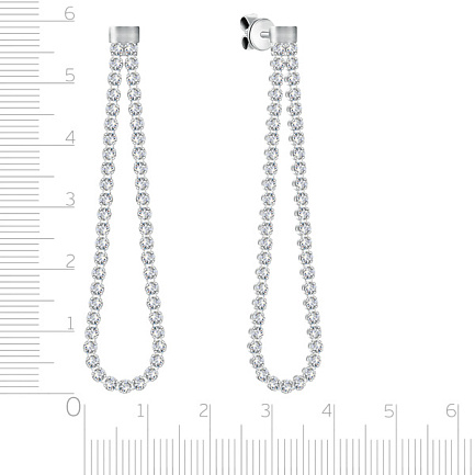 Серьги из серебра с фианитами Сваровски