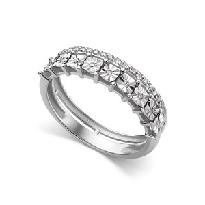 Кольцо из белого золота с бриллиантами