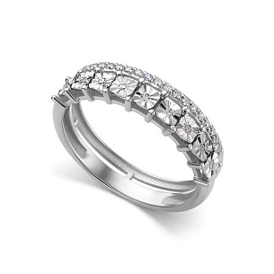 Кольцо из белого золота с бриллиантом