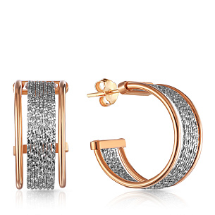 Пусеты из серебра с золочением