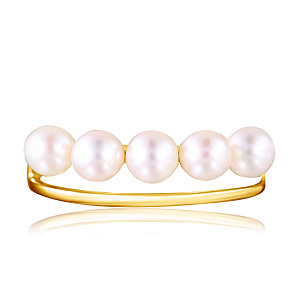 Кольцо из желтого золота с жемчугом