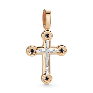 Крест из красного золота с сапфирами