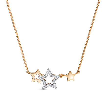 Колье из красного золота с бриллиантами