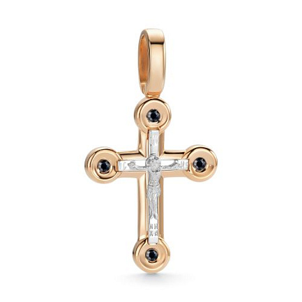 Крест из красного золота с сапфирами