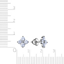 Пусеты из серебра с фианитом