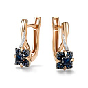 Серьги с английским замком из красного золота с бриллиантами