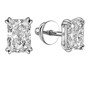 Серьги из белого золота с бриллиантом