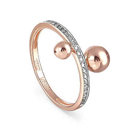 Кольцо из красного золота с бриллиантами