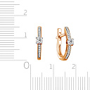 Серьги с английским замком из красного золота с бриллиантами