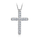 Колье из белого золота с бриллиантами, плетение якорное