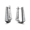 Серьги с английским замком из белого золота с бриллиантами