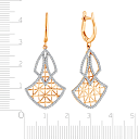 Серьги из красного золота с фианитом