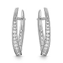 Серьги из белого золота с фианитом