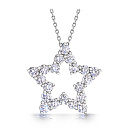 Колье из белого золота с бриллиантами, плетение якорное