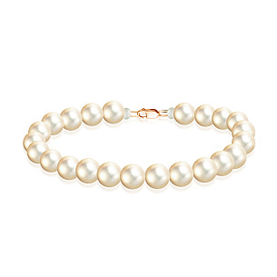 Бусы-Браслет из жемчуга с красным золотом 