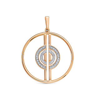 Подвеска из красного золота с бриллиантом