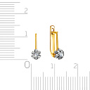 Серьги с английским замком из желтого золота с бриллиантами