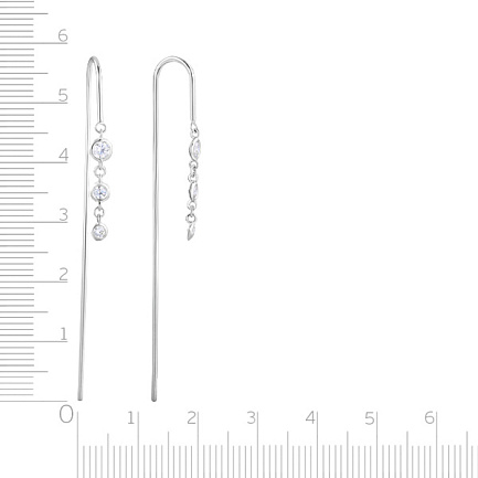 Продевки из белого золота с фианитом
