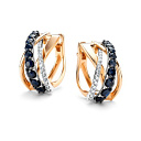 Серьги с английским замком из красного золота с бриллиантами