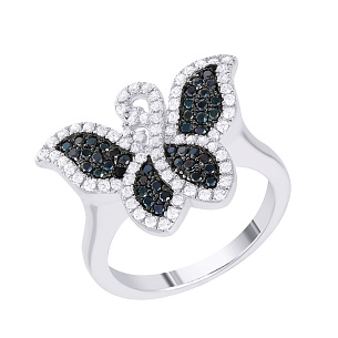 Кольцо из серебра с фианитом