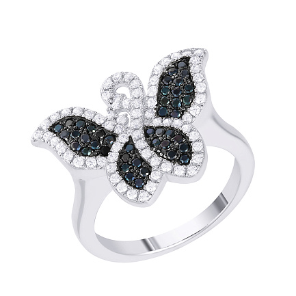 Кольцо из серебра с фианитом