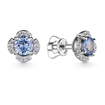 Пусеты из белого золота