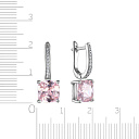 Серьги из серебра с позолотой, фианитом