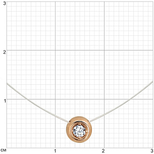 Колье из красного золота с фианитом