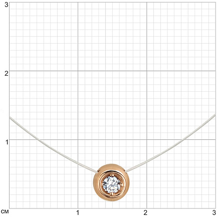 Колье из красного золота с фианитом