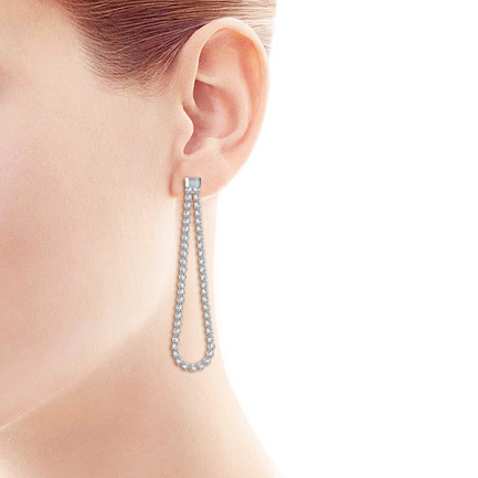 Серьги из серебра с фианитами Сваровски