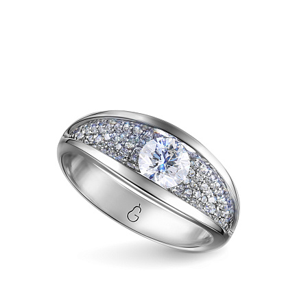 Кольцо из белого золота с бриллиантом