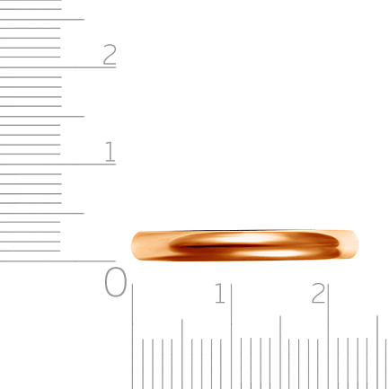 Кольцо обручальное гладкое из красного золота с бриллиантами
