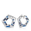 Серьги с английским замком из белого золота с бриллиантами