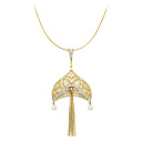 Колье из желтого золота с бриллиантами, жемчугом