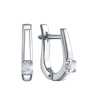 Серьги из белого золота с бриллиантами