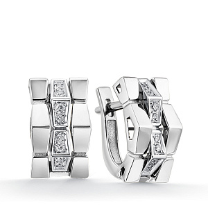 Серьги из белого золота с бриллиантами