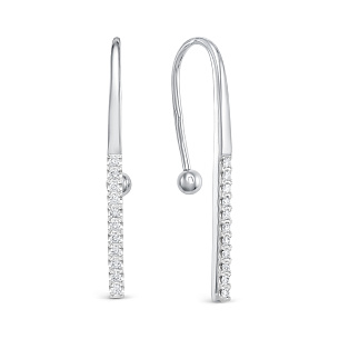 Серьги из белого золота с бриллиантом