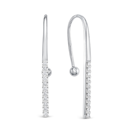 Серьги из белого золота с бриллиантами