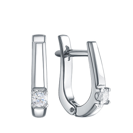 Серьги из белого золота с бриллиантами