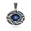 Подвеска из белого золота с сапфиром, топазами