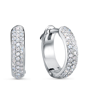 Серьги из серебра с фианитами
